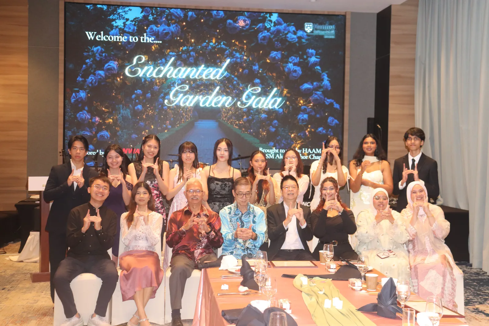 Fun poses at the gala dinner