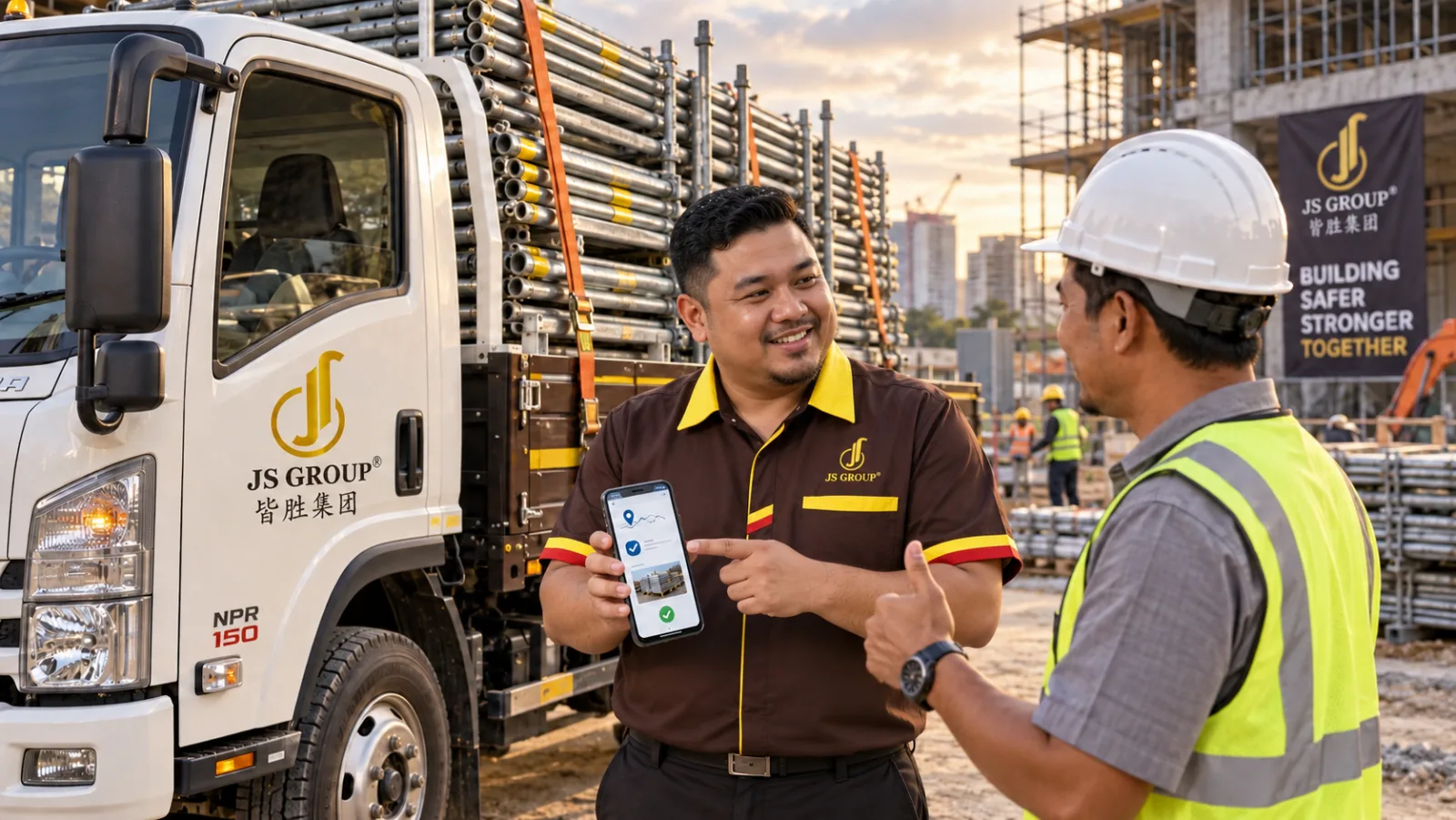 JS Group delivery truck with the ONEX driver application